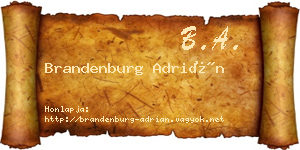 Brandenburg Adrián névjegykártya